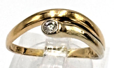 Edeler Goldring ca. 0,015 Carat Brillant 14K/0,585 Gelbgold Größe 57