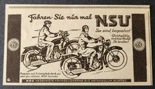 1. NSU Fahrzeugwerke Neckarsulm Motorräder Werbeanzeige Werbung Reklame 1929