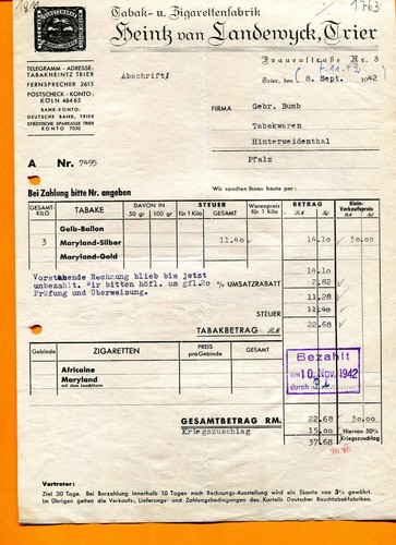 Rechnung 1942 heintz - 1942,