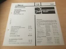 Ford 17 M P 2, Akkord Z 34/6 Volt  Autoradio Zubehörliste u. Einbauanleitung 