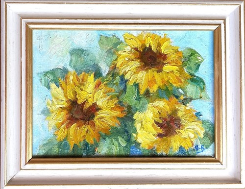 ölbild neu sonnenblumen - Ölbild,