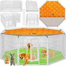 RETOURE Welpenlaufstall Freilaufgehege Welpenauslauf Laufstall Hunde Katze Weiß