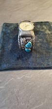 Indianer Navajo Uhrenarmspange  Türkisen Sterlingsilber  Western