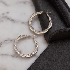 14K Gold gedrehte Creolen Hochzeitsgeschenk für sie keltischer Schmuck Geburtstagsgeschenk