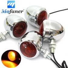4x Mini Motorrad Blinker Chrom