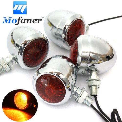 Mini motorrad blinker chrom - 4x,