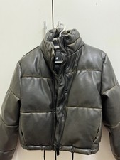 Puffer Leder Jacke Damen Gr. S
