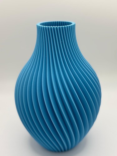Moderne blaue spiralvase - moderne,
