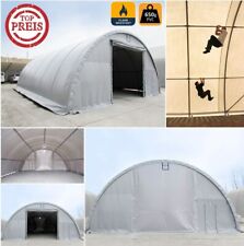9x12m Rundbogenhalle Lagerzelt Leichtbauhalle Weidezelt PVC 650g Rohre Ø 76mm
