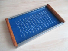 DDR, originales Tablett, Holz/Glas/Metall, Wasungen, 35,5cm x 22cm x 3cm !!!