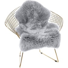 Kunstfell Teppich Grau