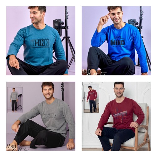 Herren pyjama schlafanzug set - pyjama,