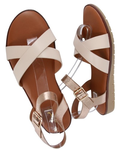 Bequeme beige sandalen - bequeme, aus