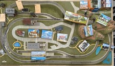 Großanlage Busch Toporama 3504 H0 Märklin M-Gleis  24 Bauten,  elektr. Weichen