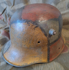 Stahlhelm Reichswehr Hörherhelm M16 M17 M18 Militaria Mimikry Mit Kampfschaden