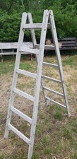 Vintage Alte Leiter Holzleiter Deco Treppe Klappleiter Landhaus SHABBY 166cm hel