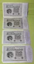 4 x 100.000 Mark Inflationsgeld zwischen 1917 - 1920 Papiergeld Inflation Geld