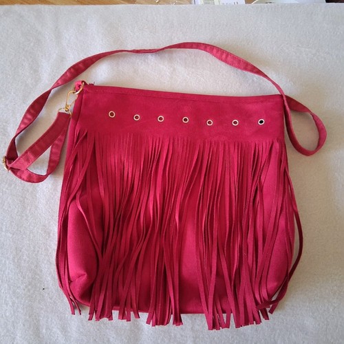 Handtasche fransen boho rot - fransen,