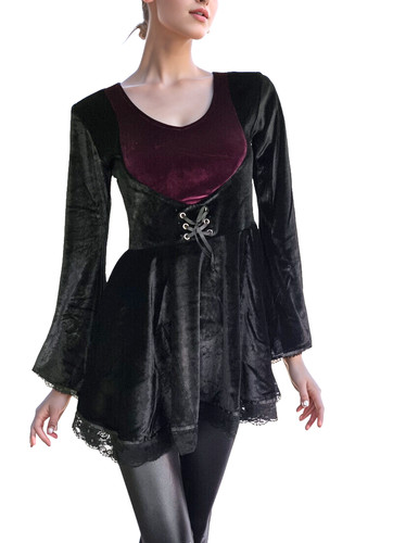 Samttunika gothic minikleid - gothic,