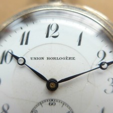 solide "UH" HERREN TASCHENUHR, Silber-0,800, Ankerhemmung-gute Funktion-ca. 1915