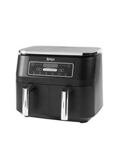 Ninja AF300EU, Schwarz, Foodi Heißluft-Fritteuse, 2 Frittierfächer