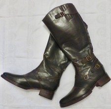 Buffalo London - Lederstiefel - braun - Gr. 41 - urbaner Reitstiefel - Schnallen