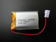 Lithium Polymer Lipo Akku Batterie 800mAh 3.7V 2pin GPS 902535  Stecker Molex