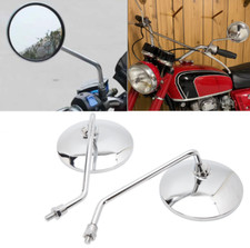 1 Paar Rund Motorrad Spiegel Rückspiegel Links Rechts Lenkerspiegel M10 Chrom
