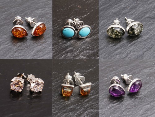 Edelstein ohrschmuck silber - ohrschmuck,