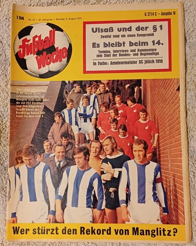 Fußball woche 1971 - fußball, 09.08.1971