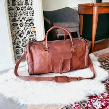 Vintage Herren Leder Reisetasche Sporttasche Weekend Gepäcktasche Schultertasche