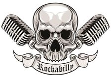 Rockabilly Skull Aufkleber