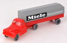 Werbemodell Miele von Arthur Hammer, alter Hanomag Sattelzug, ca. 13cm