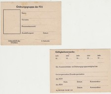 1 X DDR FDJ blanko Ausweis