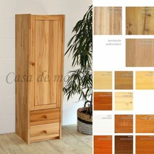 Massivholz Hoch-schrank 47x159x46cm Mehrzweckschrank Kernbuche Wildeiche Kiefer