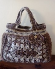Wolltasche gehäkelt granny - wolltasche,
