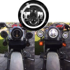 Motorrad 7'' LED Front Scheinwerfer Blinker Fernlicht für Harley Davidson Fatboy