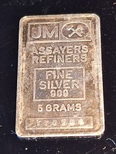 Silberbarren JM Assayers Refiners Fine Silver 999 5g RAR