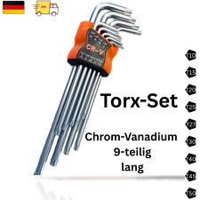 Winkelschlüssel Set 9tlg für Torx - Schrauben Profi lang CRV T10-50 Sechskant