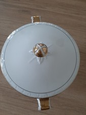 PMR Bavaria Jaeger & Co Suppenterrine, Ragoutterrine Creme/Weiß Goldrand