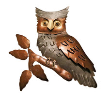 Wanddeko eule uhu vogel metall - eule,