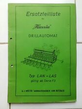 Hassia Drillautomat Typ LAN - LAS ab Serie F 3  Drillmaschine Ersatzteilliste 