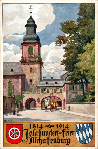 Litho gruss aus aschaffenburg - aus,