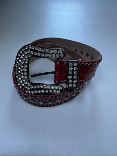 Echtleder gürtel mit strass - gürtel,