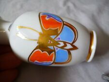 Münchner Porzellanwerkstätten Zöllner Art Deco Miniatur Vase handgemalt Falter