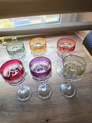 6er set bunte weingläser - weingläser, glas