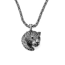 925 Sterling Silber Anhänger Panther Puma Jaguar + Königskette 3mm  083 / 081