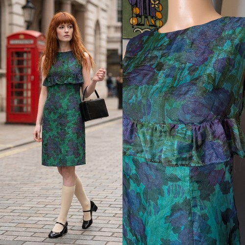 Vintage 60s organza painterly - vintage,