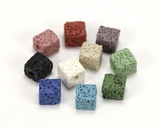 10 Stk. Lava Perlen Würfel