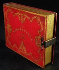 MAROQUIN BUCH ATTRAPPE GEHEIMVERSTECK DUMMY GEDENKBUCH NONBOOK GOLDORNAMENT 1845